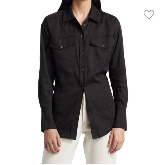 NWT Frame Arie Linen Blend Shirt - Picture 2 of 5